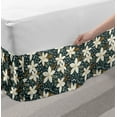 thumbnail image 2 of Floral Bed Skirt, Hand Drawn Poinsettia Flowers Garden Blossoms Hawaiian Inspired Art Print, Elastic Bedskirt Dust Ruffle Wrap Around for Bedding Decor, 4 Sizes, White and Caramel, by Ambesonne, 2 of 2