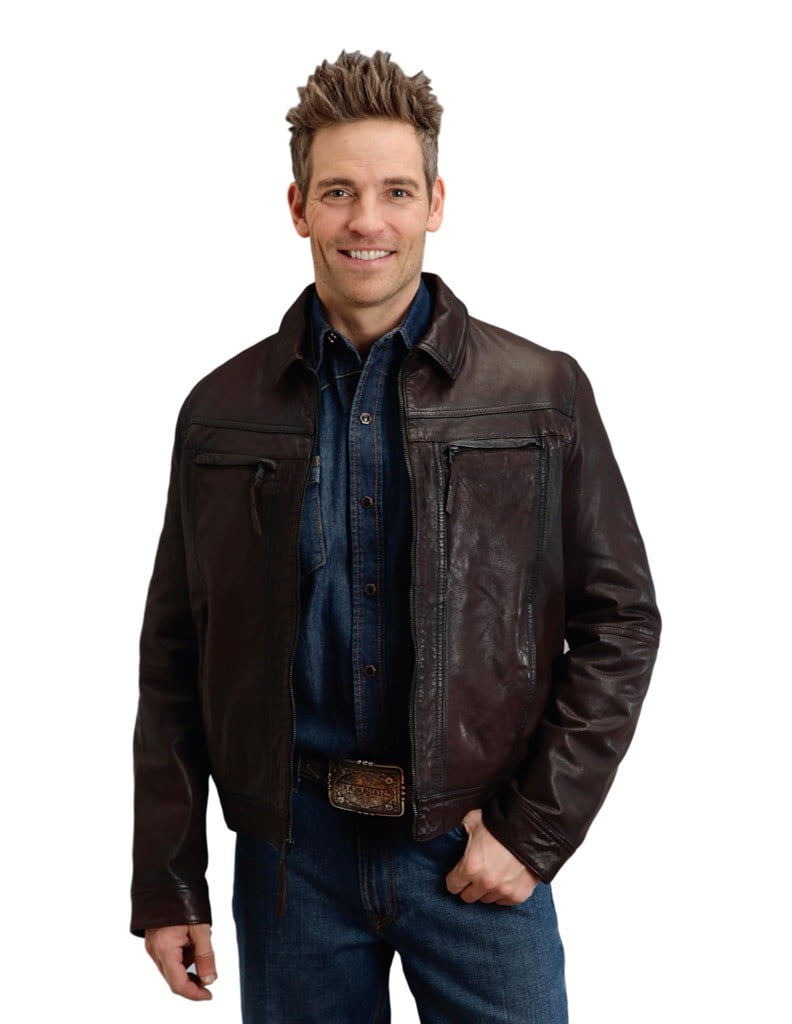 Stetson Western Jacket Mens Soft Leather Brown 1109705396611 BR