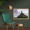 thumbnail image 2 of Eiffel Tower Wall Art with Frame, Eiffel Natural Flowers Colorful Blossoms Cloudy Sky Perspective Paris Print, Printed Fabric Poster for Bathroom Living Room, 35" x 23", Grey Green, by Ambesonne, 2 of 2