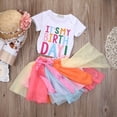 thumbnail image 5 of Okbabeha Toddler Girl Birthday Outfit Two Three Four Five Six Birthday Shirt+Tutu Tulle Skirt Dress Little Girl Birthday Clothes, 5 of 7