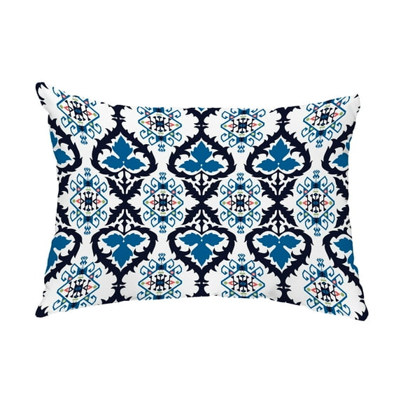 Simply Daisy, 14" x 20" Bombay Navy Blue Decorative Abstract Outdoor Throw Pillow