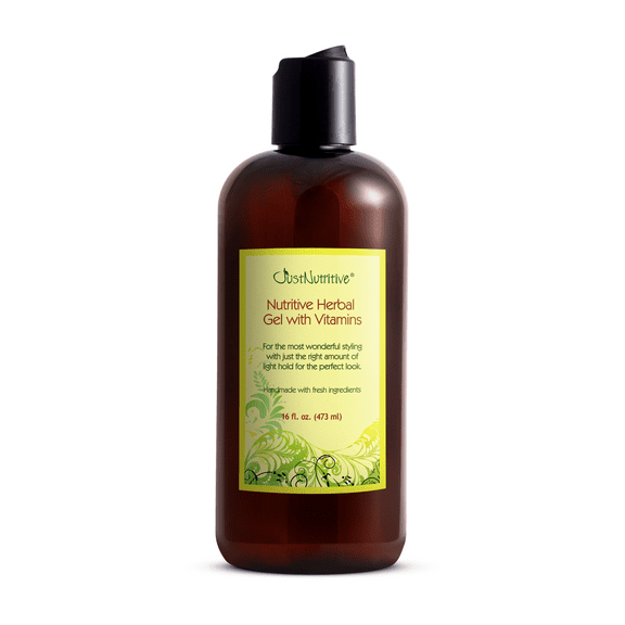 Just Nutritive Herbal Hair Gel With Vitamins, Natural Humidity Hair Product, Frizz Control and Damaged Hair Treatment, Alcohol-Free, 16oz
