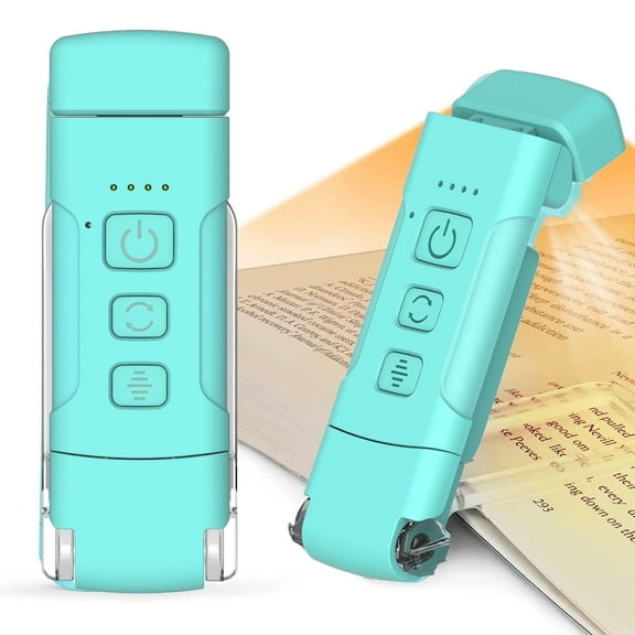 Book Reading Rechargeable Light for Bed - Portable Clip-On Reading Light 3 Color 5 Brightness Dimmable Long Lasting Reading Light with Timer