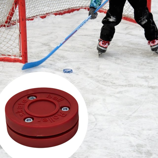 DYNWAVECA Roller Hockey Puck Practice Gift Training Puck for Game Training Competition Red