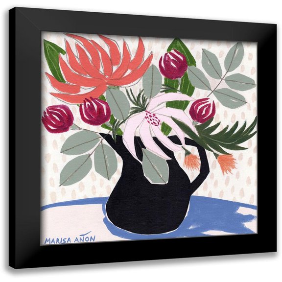 Anon, Marisa 12x12 Black Modern Framed Museum Art Print Titled - April Florals 12