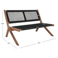 thumbnail image 3 of SAFAVIEH Kobina Outdoor Patio, Bench, Natural/Black, 3 of 12