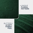 thumbnail image 4 of Moonlight20015 3 Piece Quilt Set Lightweight Microfiber Bedspread Modern Floral Embossing Emerald Green King, 4 of 9