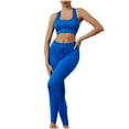 thumbnail image 2 of Idoravan Women Sets Clothing Clearance Womens Casual Fashion Bodybuilding Run Yoga Camisole Zipper Solid Color Vest Tops Bandage Pants Suit, 2 of 3
