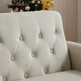 thumbnail image 3 of [Modern 55'' Shiny Velvet Convertible Loveseat Sofa Couch w/ Lumbar Pillows & Removable Armrest], 3 of 14