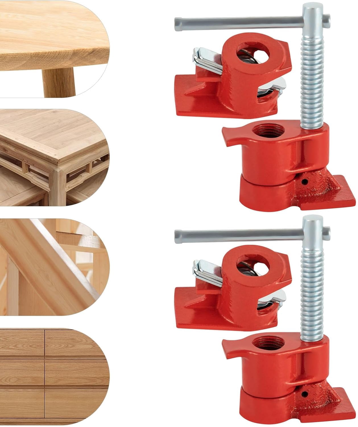 1/2" Pipe Clamp Set, Woodworking Cast Iron Clamp, 2PCS Heavy Duty Cast Iron Pipe Clamps for Metalworking, Woodworking and Frame Assembly