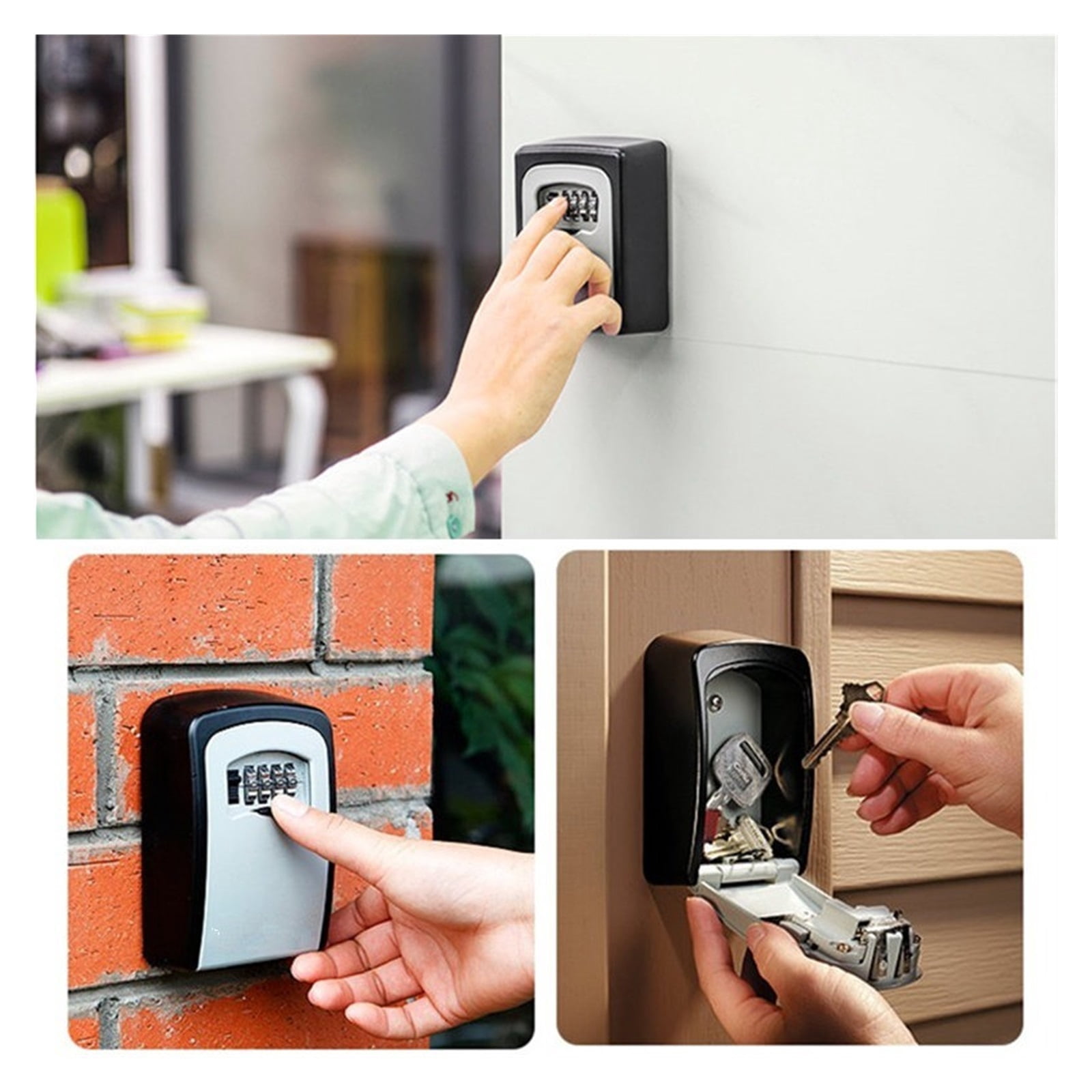 Aluminum Alloy Password Key Lock Box , Wall Mounted Key Safe Waterproof Outdoor Key Box 4 Bit Password Key Safe Lock Box ,Prevent Theft