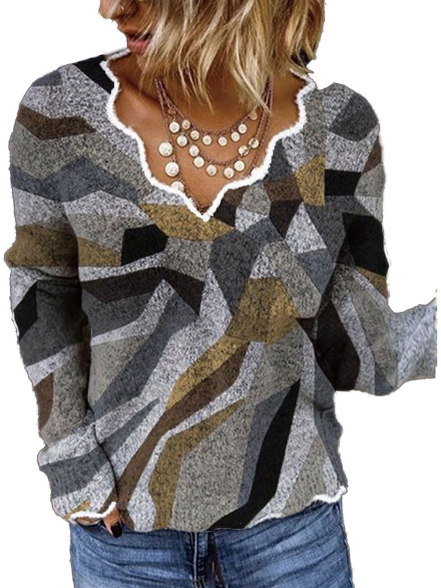 retro v neck sweater