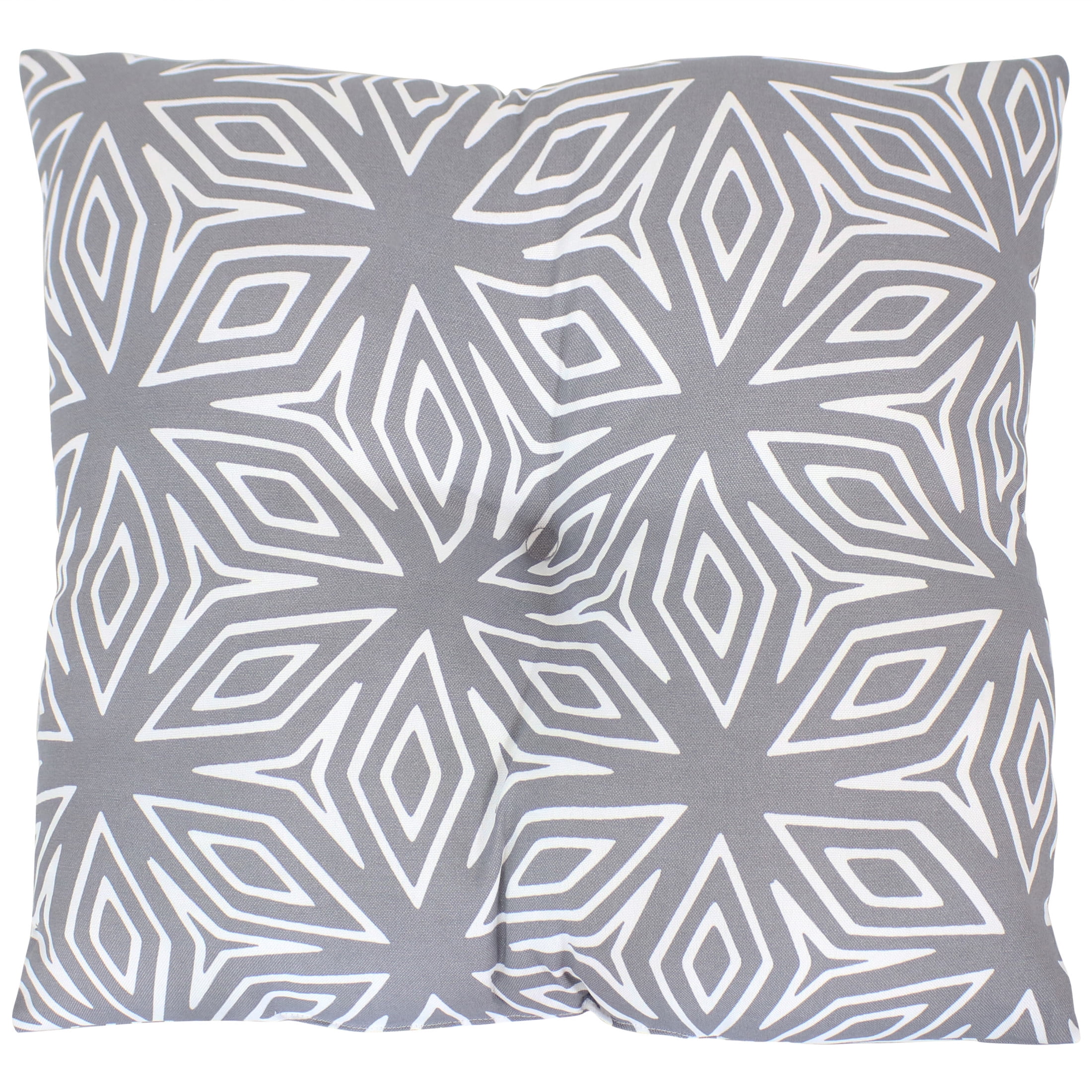 Sunnydaze 19" x 19" Gray Geometric Polyester Square Outdoor Decorative Throw Pillow, 2 Count