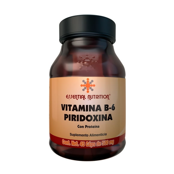 Suplemento alimenticio Essential Nutrition Vitamina B-6 Piridoxina 45 cápsulas de 500 mg