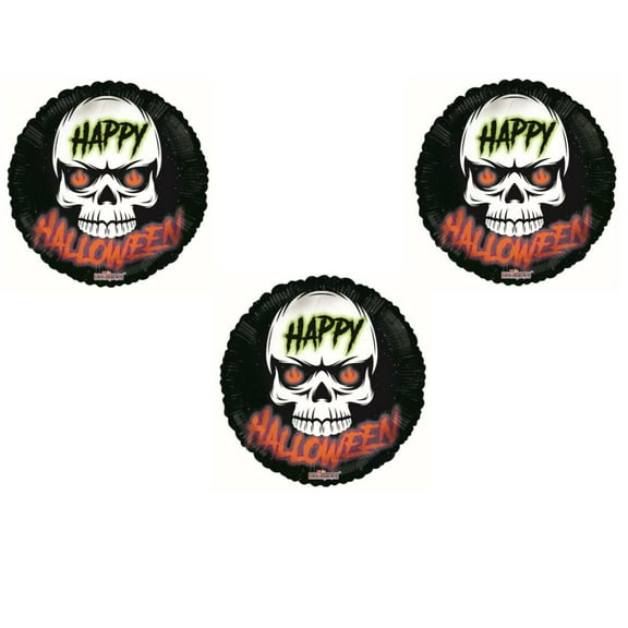 x3 Halloween Scary Skull Face Party Balloons Decorations Haunted House spooky