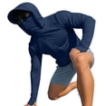 thumbnail image 5 of JOANKDMI Sun Protection Hoodies for Men Long Sleeve UV Shirt with Face Mask and Thumb Holes Lightweight Zip Up Cooling Athletic Jacket for Fishing Hiking Outdoor, 5 of 7