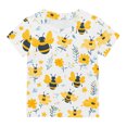 thumbnail image 7 of LNWUY Boys Girls Fashion Printed Casual Tops Middle Kids Short Sleeve Loose Comfort Breathable Round Neck Tops Yellow 5 Years, 7 of 7
