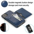 thumbnail image 4 of Card Slot Holder Wallet Case for iPhone 11 Pro 5.8 inch 2019, Premium PU Leather Case Kickstand with Hidden Magnetic Closure Flip Durable Shockproof Protective Cover - Blue, 4 of 14