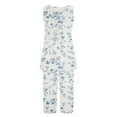 thumbnail image 6 of Sdeycui Pajamas Set for Women Soft Sleeveless Pjs Tank Top and Capri Pants with Pocket Floral Print Lounge Sets, 6 of 7