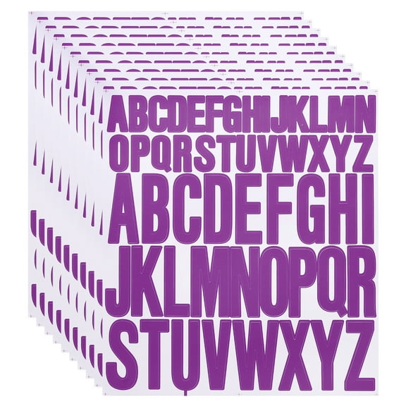10 Sheet Vinyl Letter Sticker, 1 Inch, 2 Inch 520Pcs Stick Letters, Purple