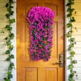 thumbnail image 4 of Guirnalda colgante de flores artificiales de violeta con orquídeas de seda, arreglo floral decorativo reutilizable para bodas, eventos, decoración del hogar y jardín., 4 of 6