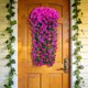 thumbnail image 4 of Cesta de flores colgante de glicinia artificial – Guirnalda de orquídea de seda violeta falsa para decoración de paredes y puertas, arco de boda, decoraciones para el hogar y el jardín, 4 of 6