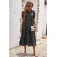 thumbnail image 2 of Vestido PRETTYGARDEN Midi Preto com Mangas Bufantes XL, 2 of 8