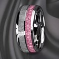 thumbnail image 1 of Rose Gold Color Brushed Deer Antler and Meteorite Rings Fashion Men Stainless Steel Rings for Men Wedding Band Jewelry Gift, 1 of 7