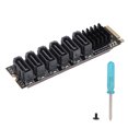 thumbnail image 1 of Tarjeta adaptadora PCIE3.0 a SATA3.0 M.2 M EKY ASM1166 Chip Plug and Play Tarjeta de expansión de 6 puertos M.2 a SATA3.0, 1 of 10
