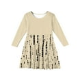 thumbnail image 5 of Abcomgle Long Sleeve Dress for Girls 14-16 Casual A-Line Fall Tshirt Dress Striped Crew Neck Girls Skater Dress Flare Swing Skirt for 4-14t Kids 5-6 Years,Beige, 5 of 5