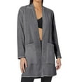 thumbnail image 2 of Women's Cardigan Casual Lightweight Cardigan With Pockets 3 4 Sleeve Front Open Dust Duster,Gray Women's Cardigan XL, 2 of 5