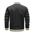 thumbnail image 6 of Windbreaker Jackets for Men with Zipper Pockets Long Sleeve Zip Up Coats Mens Casual Color Block Mock Neck No Hood Athletic Baseball Jacket, 6 of 7