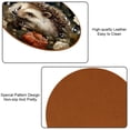 thumbnail image 5 of Hedgehog 6PCS Round Coasters Set, Microfiber Leather Drink Coasters, 11x11 cm/4.3x4.3 in, 5 of 6