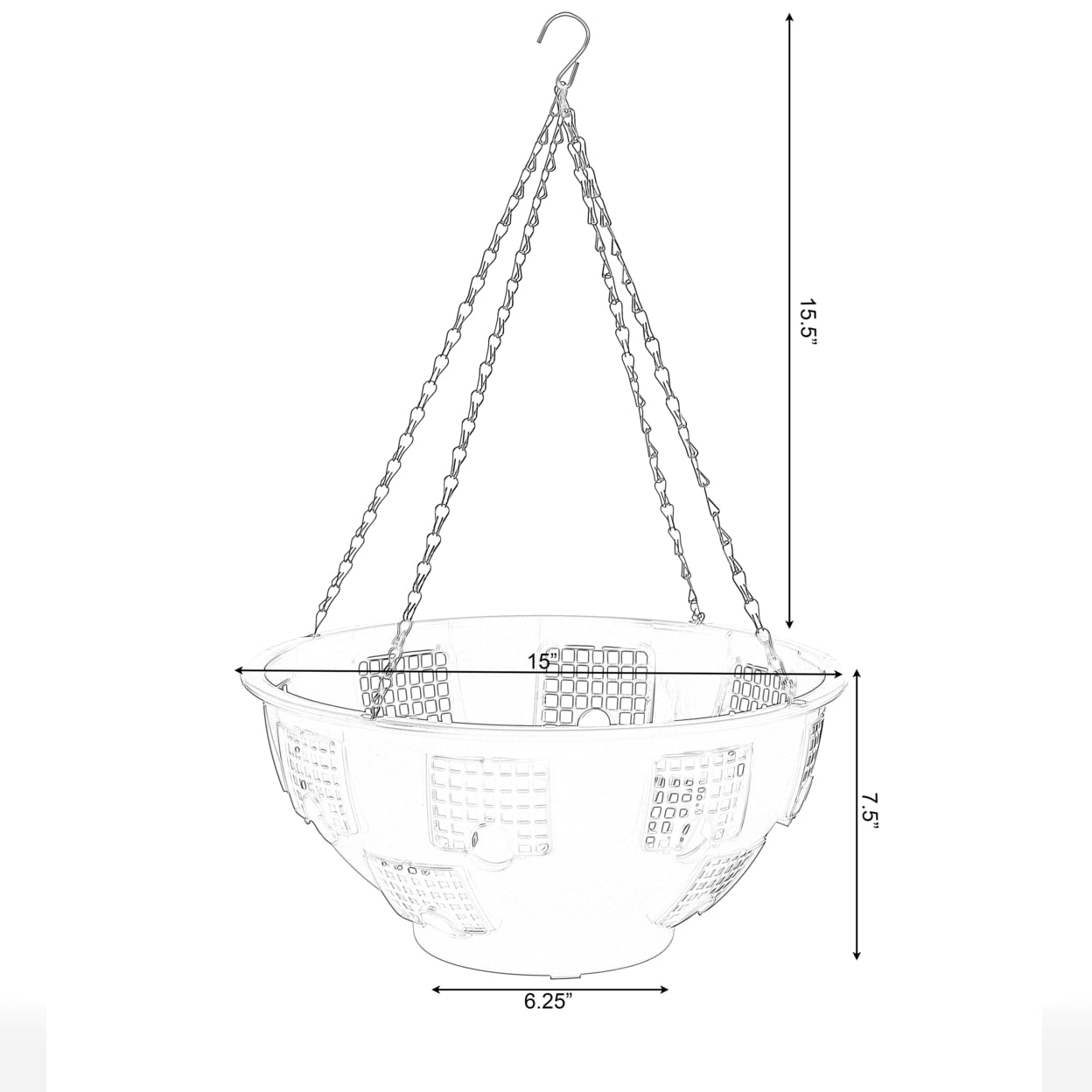 Gardenised Durable Plastic Lace Ultimate Hanging Baskets Tomato, Flower, and Herb Outdoor Flower Planter