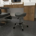 thumbnail image 2 of HOMCOM PU Leather Saddle Stool Height Adjustable Rolling Salon Chair Grey, 2 of 10