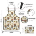 thumbnail image 3 of Beige Highland Cow Bucket Boot Flower Apron-Garden Aprons for Women with Pockets-Cotton Linen Waterproof Kitchen Cooking Gardening Aprons Adjustable for Kitchen,Cooking,BBQ and Salon 33x27 Inch, 3 of 7