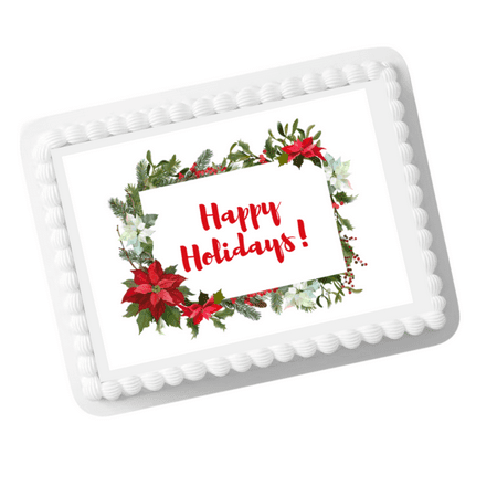 Merry Christmas Edible Icing Image Cake Decoration Topper -1/4 Sheet