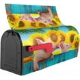 thumbnail image 4 of Funny Pig Sunflower Fence Mailbox Cover Magnetic Mailbox Wraps Post Box Cover Décor 21x18 in, 4 of 7