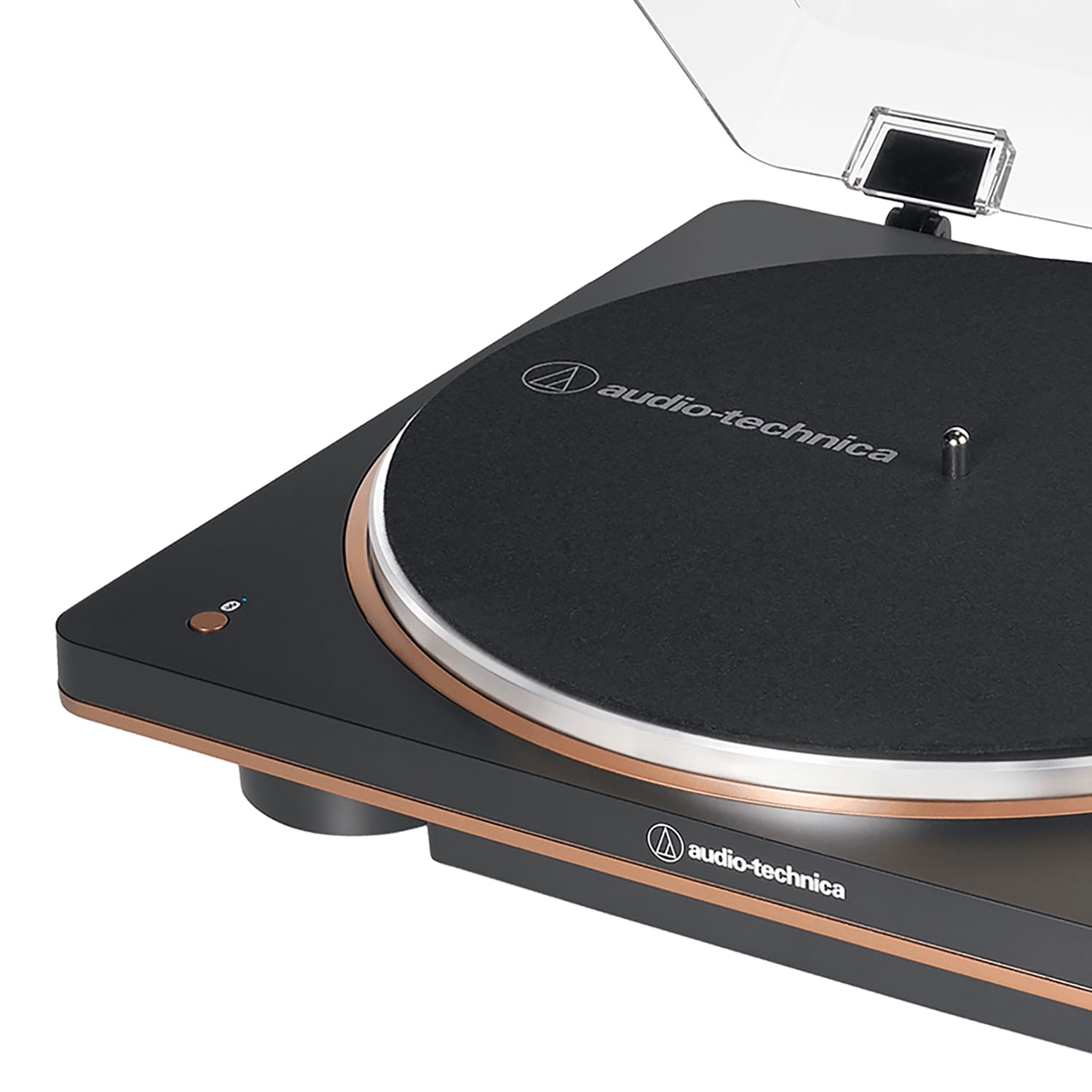 Audio-Technica 2-Speed Belt-Drive Fully Automatic Turntable with Bluetooth, aptX, 45 RPM Adapter, Switchable Preamp, and RCA Out , Black/Bronze