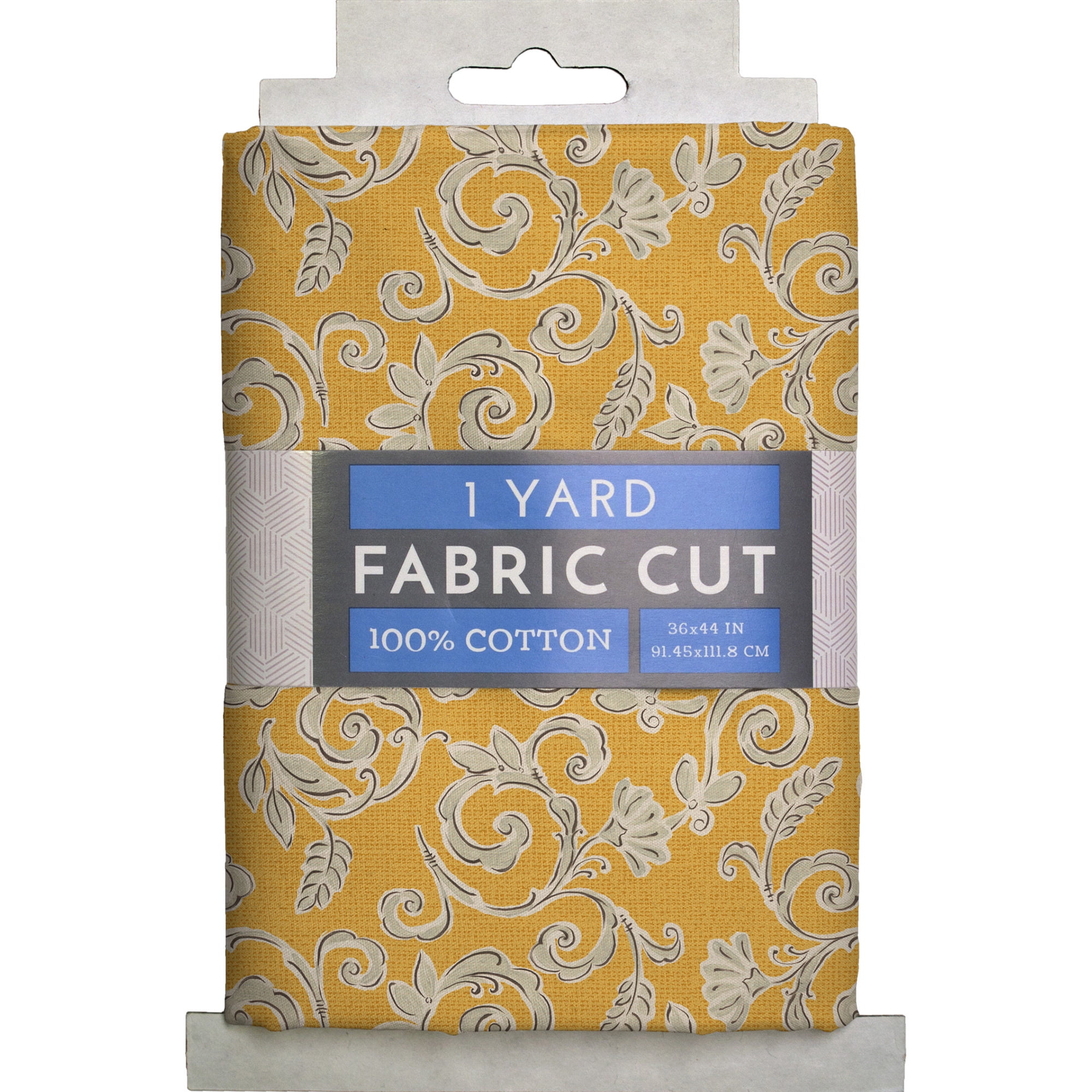 (2 pack) David Textiles Morning Bloom Swirly Floral Gold Cotton 1 Yard Fabric Cut