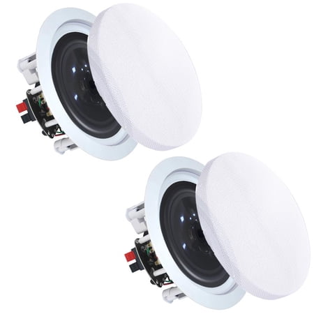 Vaiyer Pair of 8" In-Wall In-Ceiling Speakers 600W Total 2-Way Flush Mount 8 Ohm Mid Bass Woofer for Home Office Kitchen Living Room