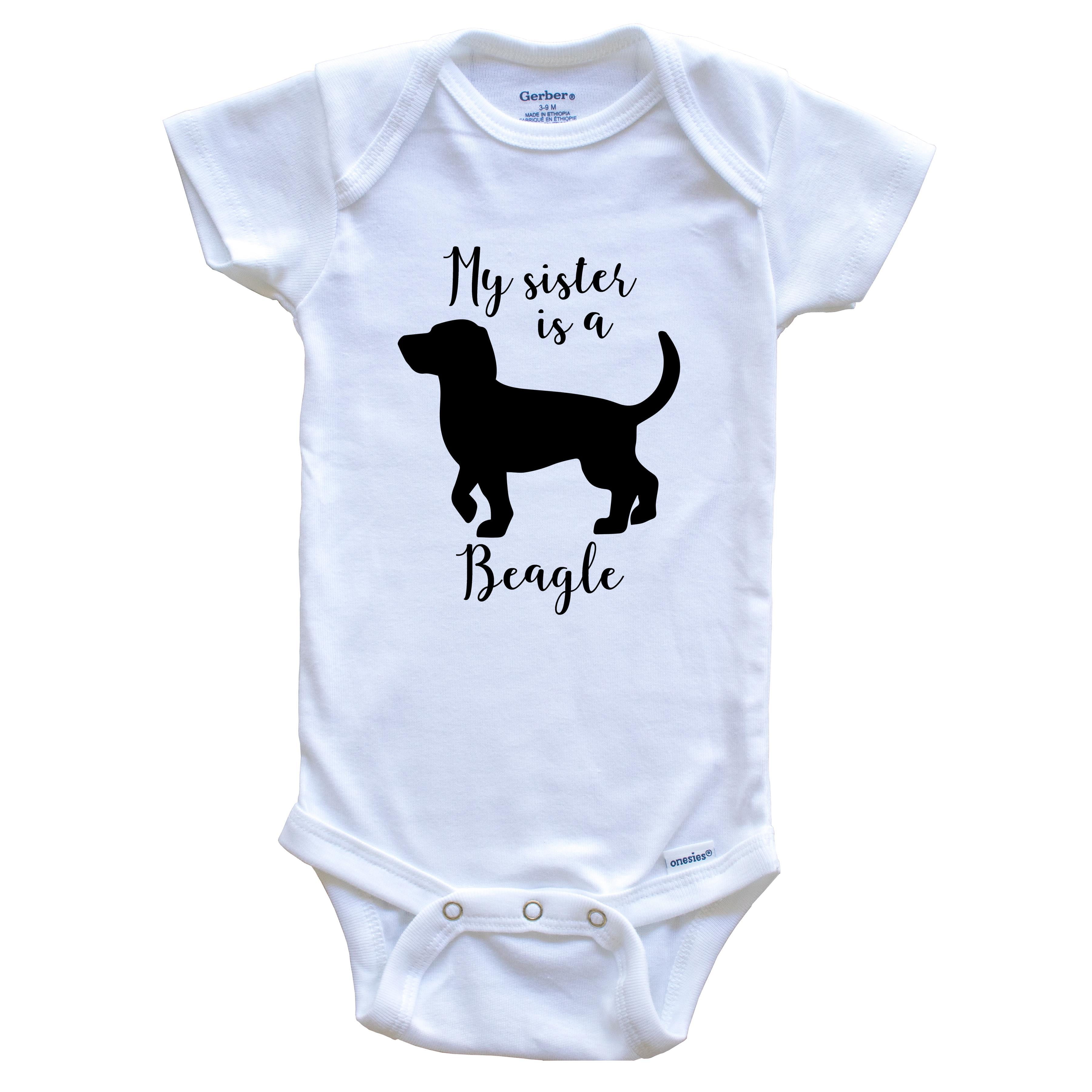 My Big Brother Is A Beagle Baby Grow Body Suit Vest Gift Present 