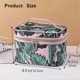 thumbnail image 3 of Large Makeup Bag for Women Green Leaf Print Cosmetic Bags With Makeup Brush Holder Travel Toiletry Storage Bag(Pink), 3 of 4