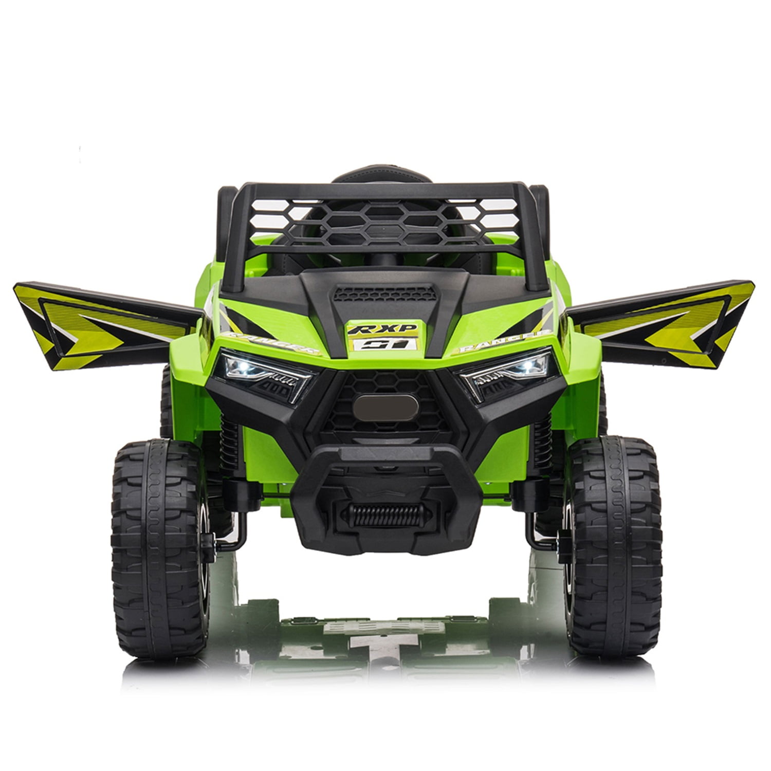 CIPACHO 12V Electric Ride on Cars, Realistic Off-Road UTV, Battery Powered Ride On Truck, Motorized Vehicles for Kids, Music, Spring Suspension, LED Light, Green