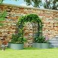thumbnail image 3 of Topcobe Raised Garden Beds Set with Arch Trellis, Climbing Net, Galvanized Planter Box for Climbing Vegetables Flowers Herbs, Planters for Outdoor Plants, Raised Beds for Gardening, 3 of 11
