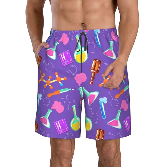 Balery Chemistry Tools Traje de Baño Estilo Hawaiano para Hombre, Shorts de Secado Rápido con Bolsillos-X-Large