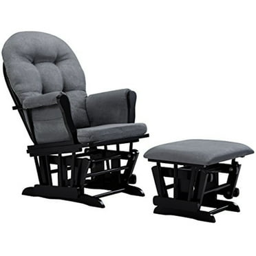 HomeStock Mountain Majesty glider And Ottoman,Black/Gray Cushion