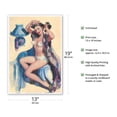 thumbnail image 2 of Fixing Her Hair - Vintage Pin Up Girl Print by Joyce Ballantyne c.1945 - Master Art Print (Unframed) 13in x 19in, 2 of 4