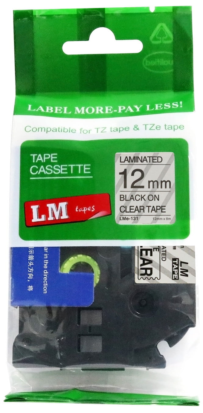 20PK TZ111 TZe111 Black on Clear Label Tape for Brother P-Touch PT-E300 6mm 1/4" 