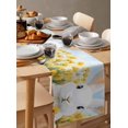 thumbnail image 3 of Table Runner Dresser Scarf 16 x 72 Inch Spring Bunny Yellow Flower Field Sky Watercolor Landscape Table Runners Non-Slip Heat Kitchen Dining Table Decor for Indoor Outdoor Home Party Decoration, 3 of 7